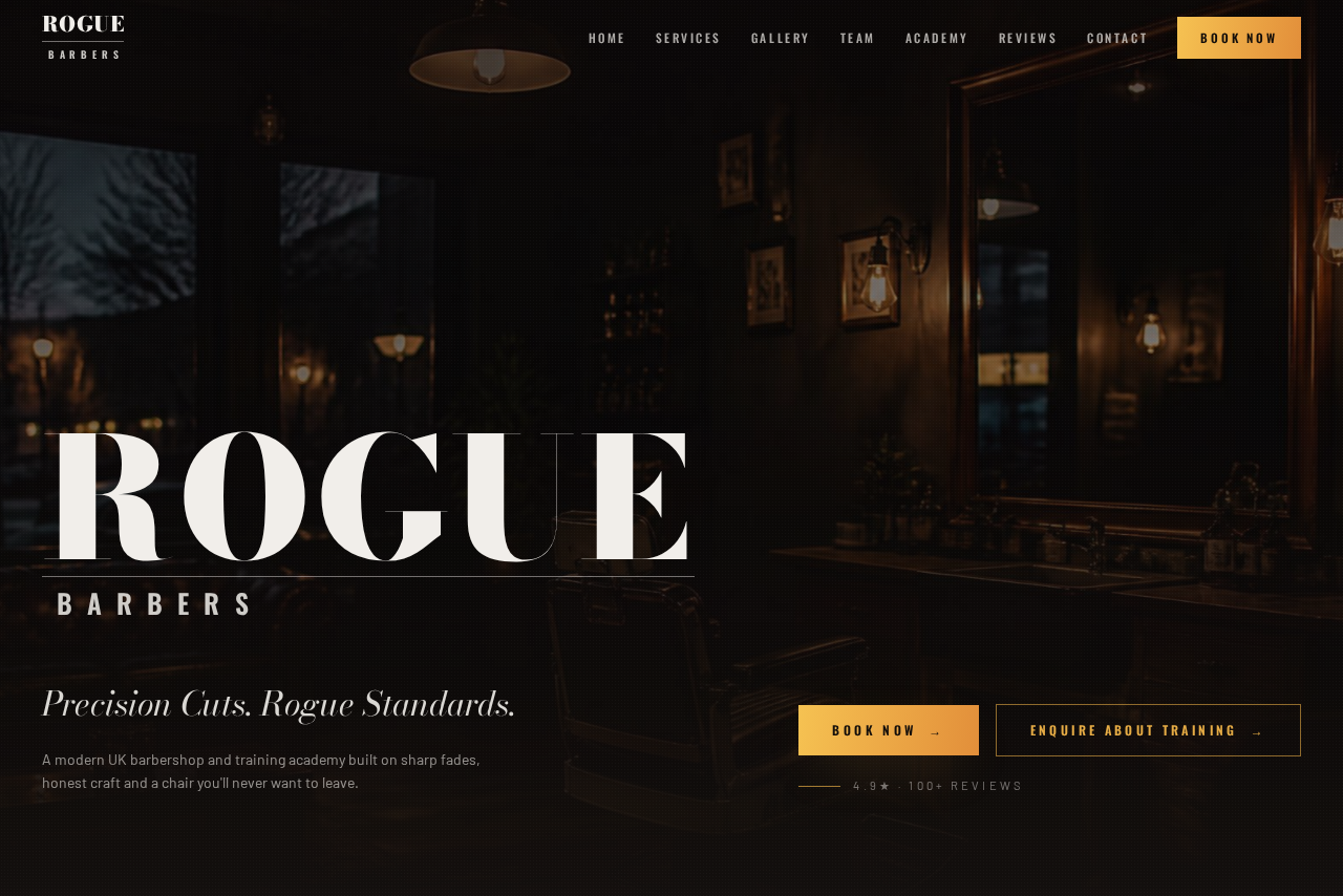Rogue Barbers website design by Scaling Agency