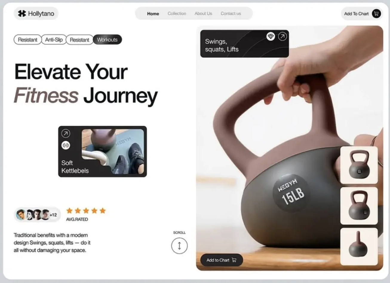 Fitness studio website design